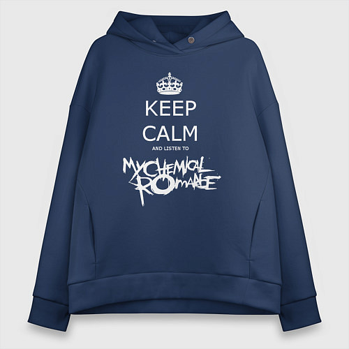 Женское худи оверсайз My Chemical Romance keep calm / Тёмно-синий – фото 1