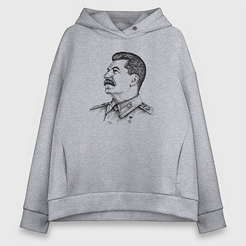 Женское худи оверсайз Профиль Сталина / Меланж – фото 1