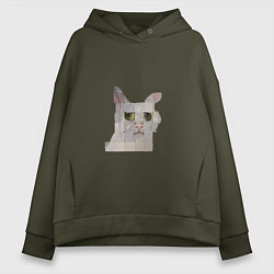 Женское худи оверсайз Pixel cat