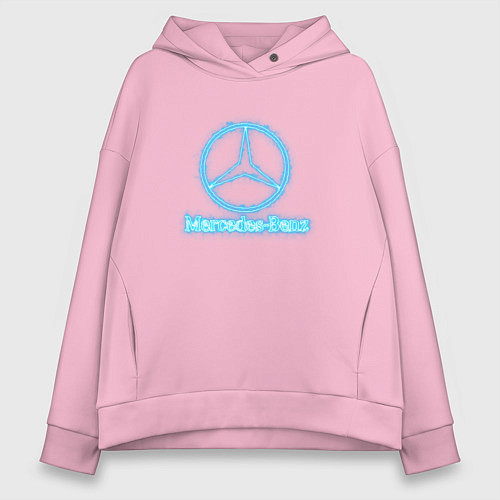 Женское худи оверсайз Mercedes-benz blue / Светло-розовый – фото 1