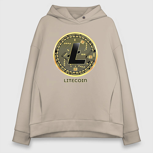 Женское худи оверсайз Litecoin крипта / Миндальный – фото 1