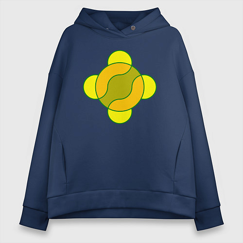 Женское худи оверсайз Игра окружностей / Тёмно-синий – фото 1