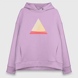 Толстовка оверсайз женская Абстрактные цветные треугольники, цвет: лаванда