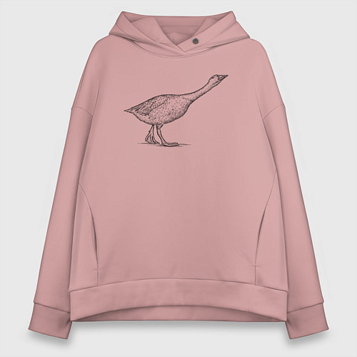 Женское худи оверсайз Гусь атакует / Пыльно-розовый – фото 1