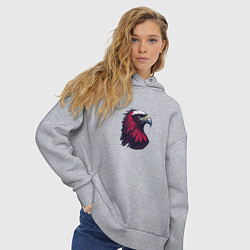 Толстовка оверсайз женская Красочный орел, цвет: меланж — фото 2
