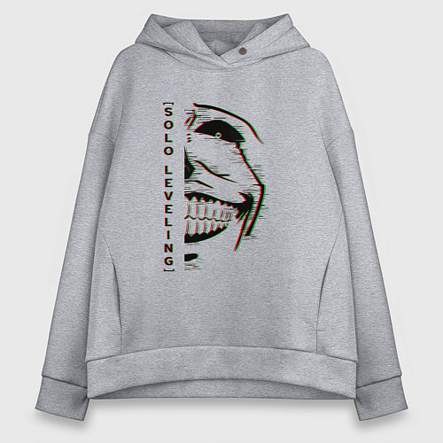 Женское худи оверсайз Solo Leveling Lord Glitch / Меланж – фото 1