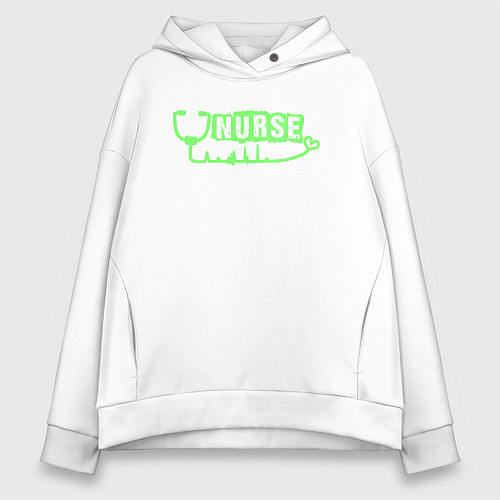 Женское худи оверсайз Медицинская сестра / Белый – фото 1
