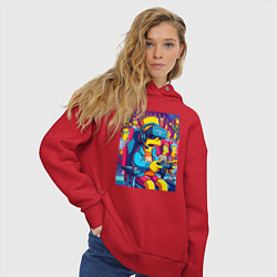 Толстовка оверсайз женская Bart Simpson - esports, цвет: красный — фото 2