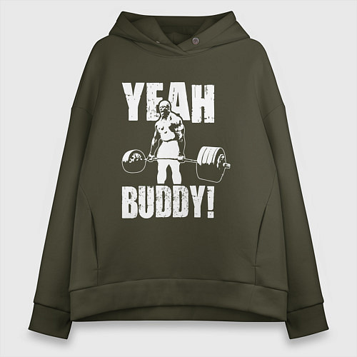 Женское худи оверсайз Yeah buddy - Ронни Коулман / Хаки – фото 1