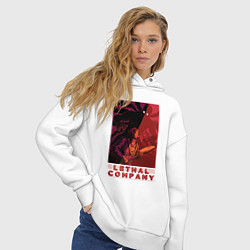 Толстовка оверсайз женская Lethal Company: Bracken is Already Behind, цвет: белый — фото 2