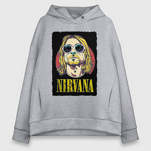 Женское худи оверсайз Kurt в очках / Меланж – фото 1