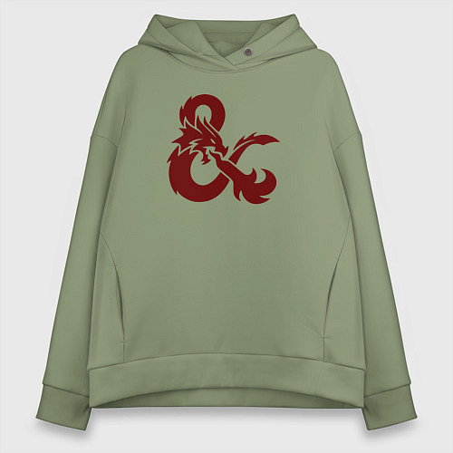 Женское худи оверсайз Подземелья и драконы лого / Авокадо – фото 1