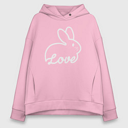 Толстовка оверсайз женская Love bunny, цвет: светло-розовый