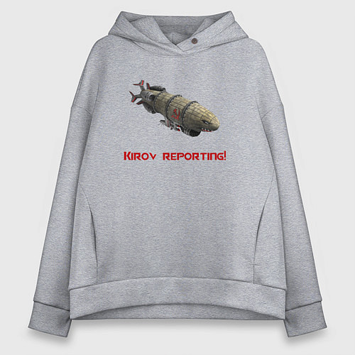 Женское худи оверсайз Red Alert: Дирижабль Киров / Меланж – фото 1