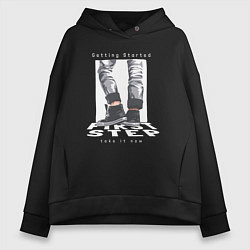 Толстовка оверсайз женская First step streetwear, цвет: черный