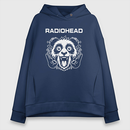 Женское худи оверсайз Radiohead rock panda / Тёмно-синий – фото 1