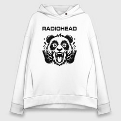 Толстовка оверсайз женская Radiohead - rock panda, цвет: белый