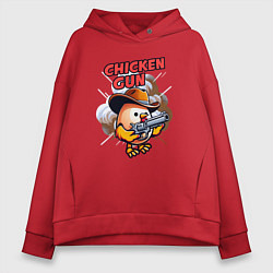 Толстовка оверсайз женская Chicken Gun - chicken, цвет: красный