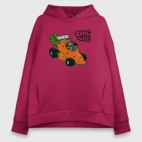 Женское худи оверсайз Carrot mobile racing / Маджента – фото 1