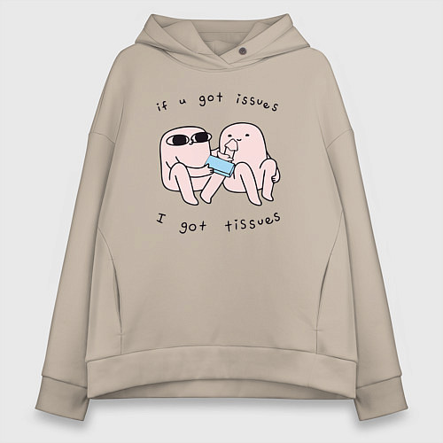 Женское худи оверсайз Фасолька Кетнипз / Миндальный – фото 1