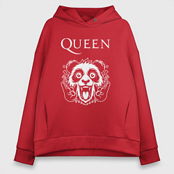 Толстовка оверсайз женская Queen rock panda, цвет: красный