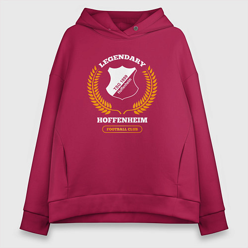 Женское худи оверсайз Лого Hoffenheim и надпись legendary football club / Маджента – фото 1