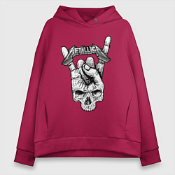 Толстовка оверсайз женская Metallica hand, цвет: маджента