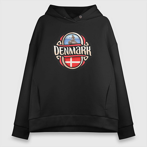 Женское худи оверсайз Denmark / Черный – фото 1