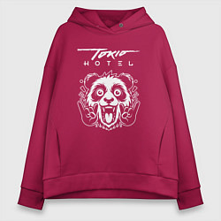 Толстовка оверсайз женская Tokio Hotel rock panda, цвет: маджента