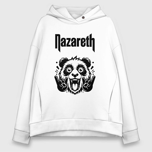 Женское худи оверсайз Nazareth - rock panda / Белый – фото 1