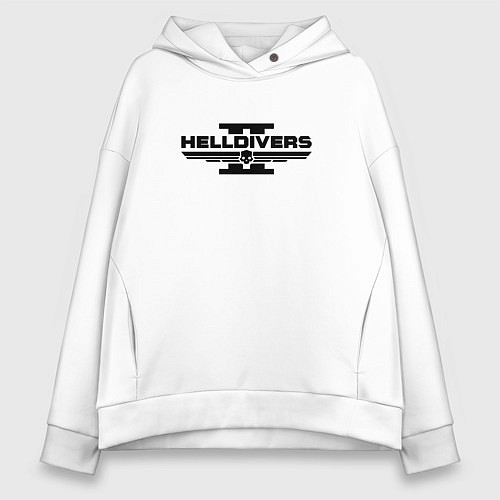 Женское худи оверсайз Helldivers 2: Logo / Белый – фото 1