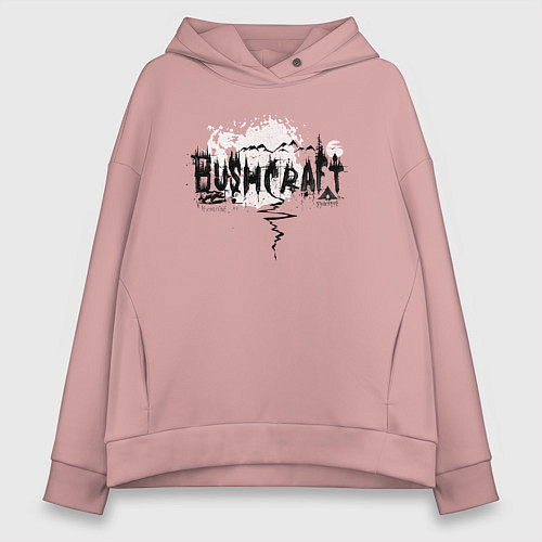 Женское худи оверсайз Бушкрафт - навигация / Пыльно-розовый – фото 1