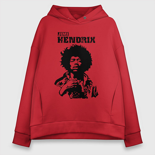 Женское худи оверсайз Johnny Allen Hendrix / Красный – фото 1