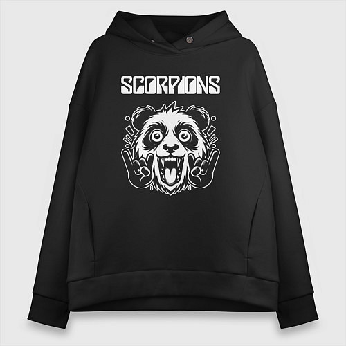 Женское худи оверсайз Scorpions rock panda / Черный – фото 1