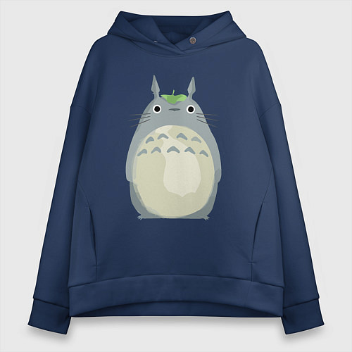 Женское худи оверсайз Neighbor Totoro / Тёмно-синий – фото 1