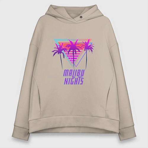 Женское худи оверсайз Malibu nights / Миндальный – фото 1