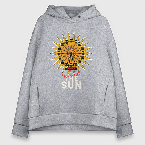 Женское худи оверсайз Once more round the Sun / Меланж – фото 1