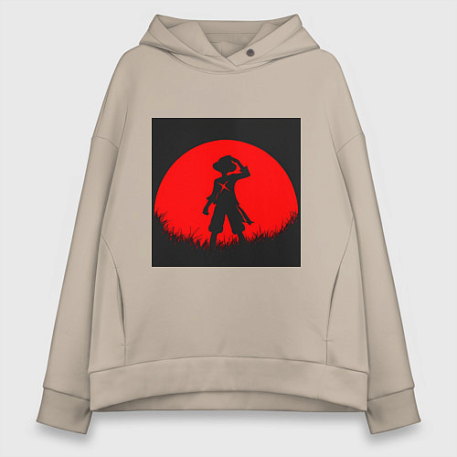 Женское худи оверсайз Луффи Ван Пис / Миндальный – фото 1