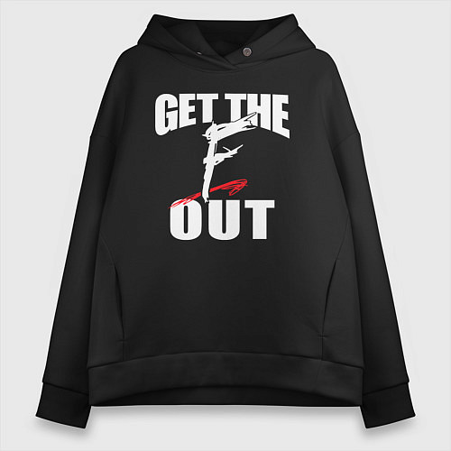 Женское худи оверсайз Wwe Get the F Out / Черный – фото 1