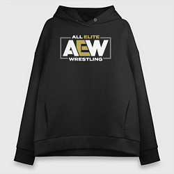 Толстовка оверсайз женская All Elite Wrestling AEW, цвет: черный