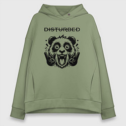 Толстовка оверсайз женская Disturbed - rock panda, цвет: авокадо