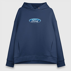 Толстовка оверсайз женская FORD авто спорт лого, цвет: тёмно-синий