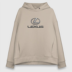 Толстовка оверсайз женская Lexus авто бренд лого, цвет: миндальный