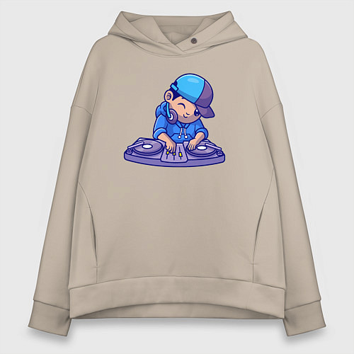 Женское худи оверсайз Little dj / Миндальный – фото 1