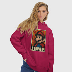 Толстовка оверсайз женская Jump Mario, цвет: маджента — фото 2