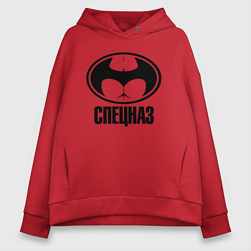 Женское худи оверсайз Спецназ секс-миссия / Красный – фото 1