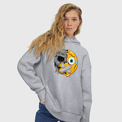 Толстовка оверсайз женская Молчащий смайлик, цвет: меланж — фото 2