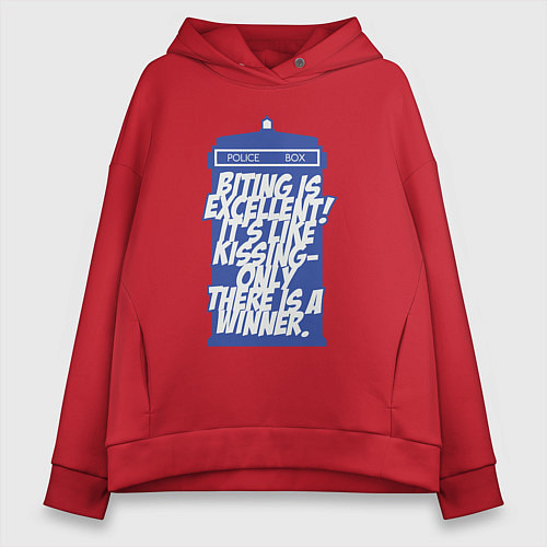 Женское худи оверсайз Tardis box / Красный – фото 1