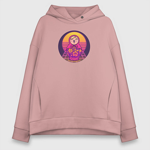 Женское худи оверсайз Матрешка Retrowave / Пыльно-розовый – фото 1