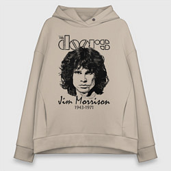 Толстовка оверсайз женская The Doors Jim Morrison, цвет: миндальный